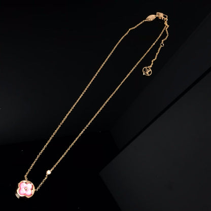 [Liorra]COLOR BLOSSOM PINK MOP SUN GOLD NECKLACE