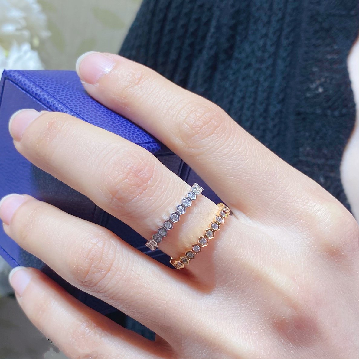 [Liorra]BEE LOVE DIAMOND PAVED SMALL RING