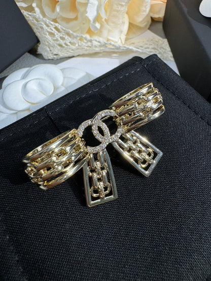 [Liorra]25K Hollow Bow Brooch