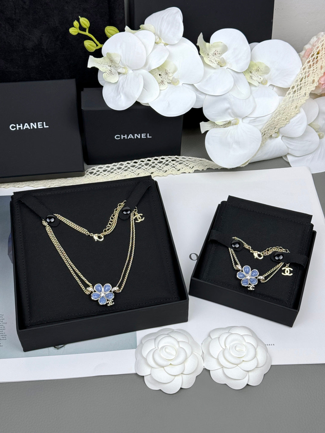 [Liorra]VOLTE New Blue Floral Double-Layer Bracelet