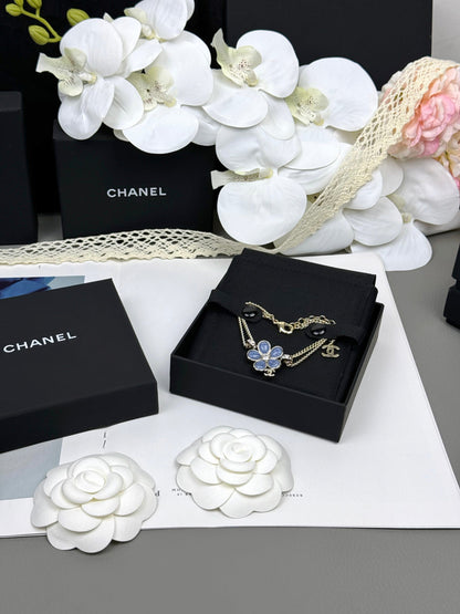 [Liorra]VOLTE New Blue Floral Double-Layer Bracelet