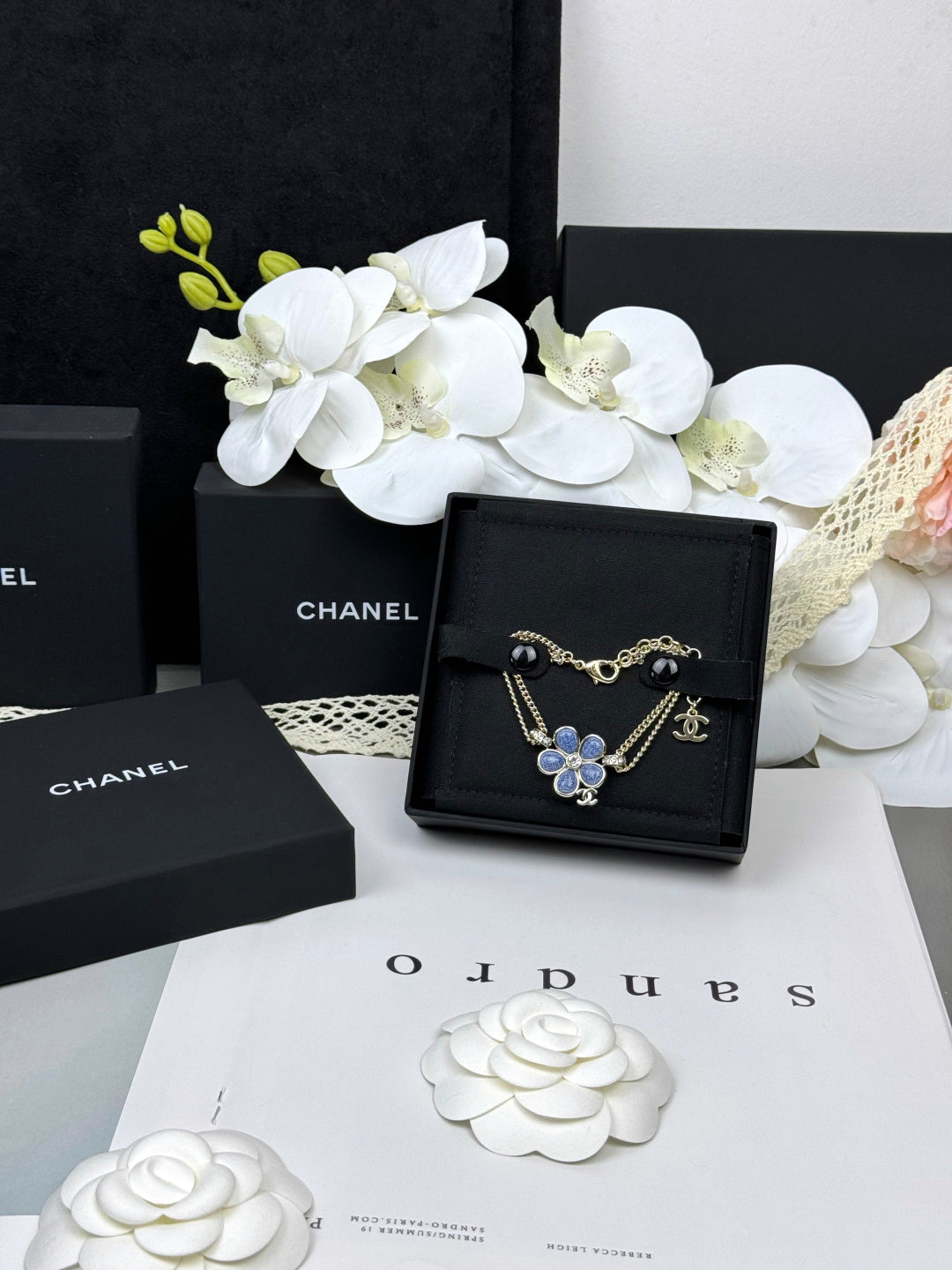 [Liorra]VOLTE New Blue Floral Double-Layer Bracelet