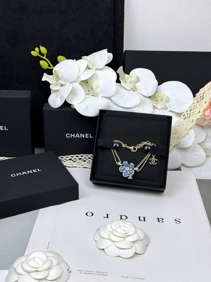 [Liorra]VOLTE New Blue Floral Double-Layer Bracelet