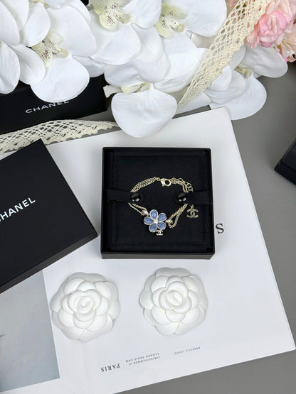 [Liorra]VOLTE New Blue Floral Double-Layer Bracelet