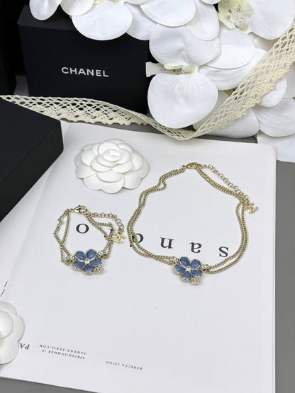 [Liorra]VOLTE New Blue Floral Double-Layer Bracelet