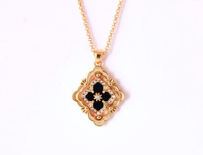 [Liorra] B.C.L ENAMEL ROTATING SINGLE-DIAMOND NECKLACE£¨Various colors£©