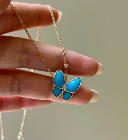[Liorra]Turquoise Butterfly Gold Necklace