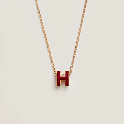 [Liorra]HM CLIC RED ENAMEL GOLD NECKLACE
