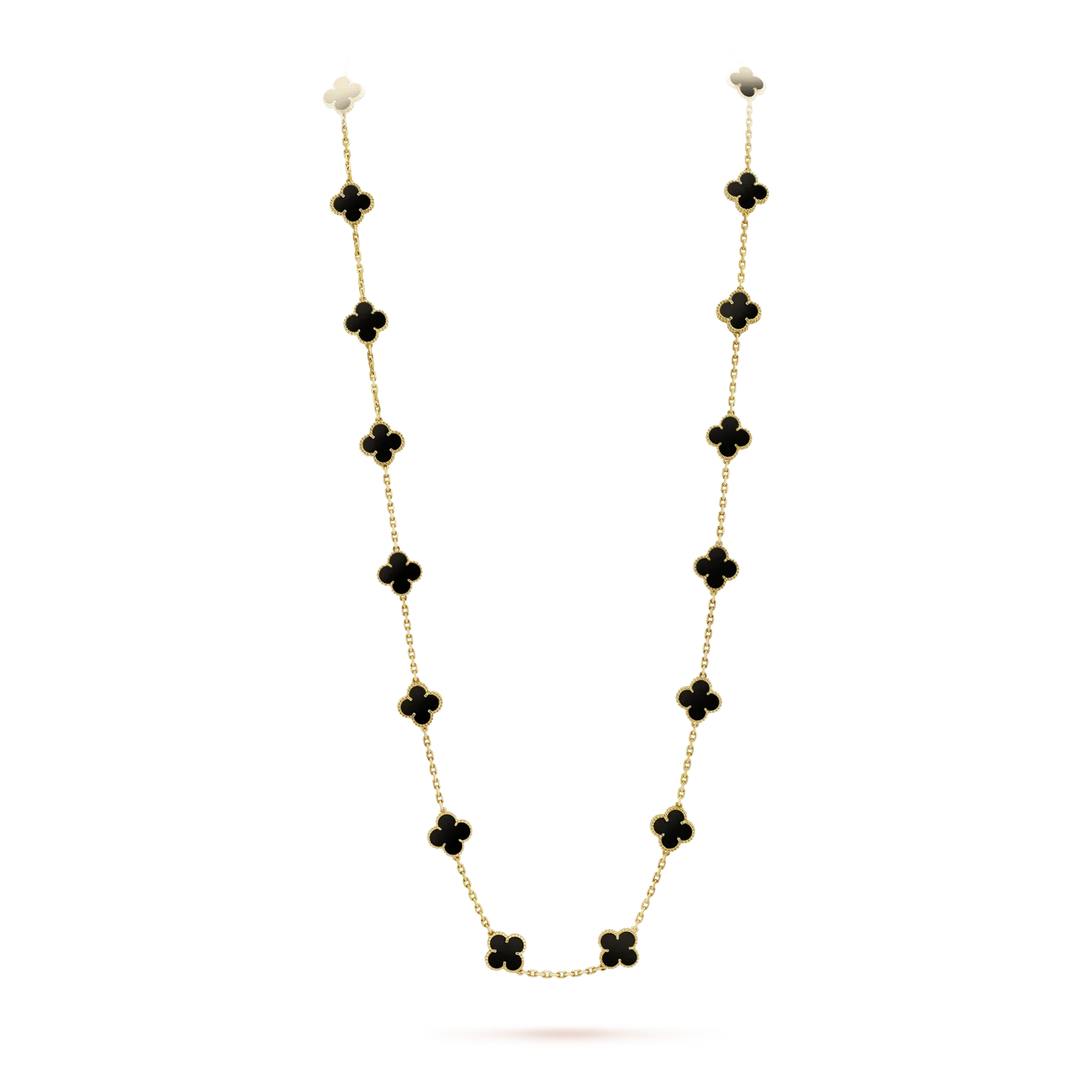 [Liorra]CLOVER 20 MOTIFS ONYX NECKLACE