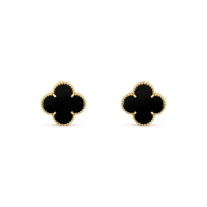 [Liorra]CLOVER MEDIUM 1 MOTIFS  ONYX STUD EARRINGS
