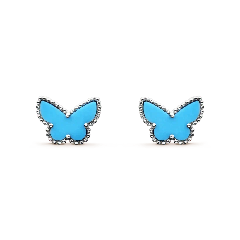 [Liorra]BUTTERFLY TURQUOISE EARRINGS SILVER