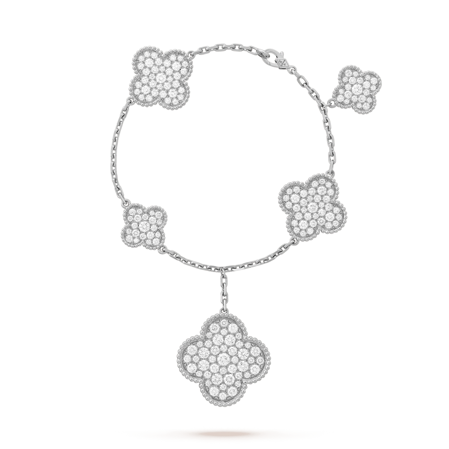 [Liorra]CLOVER 6 MOTIFS SILVER DIAMOND BRACELET