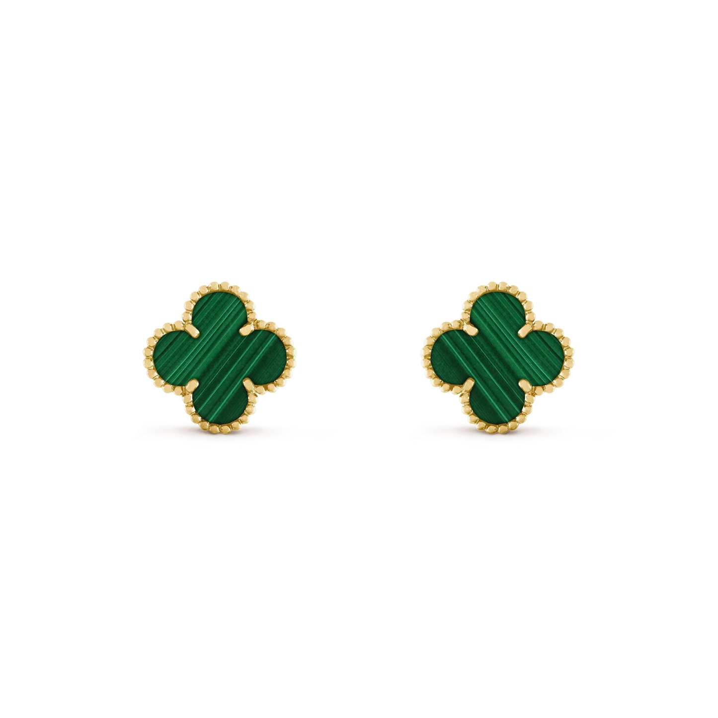 [Liorra]CLOVER MEDIUM 1 MOTIFS MALACHITE  EARRINGS