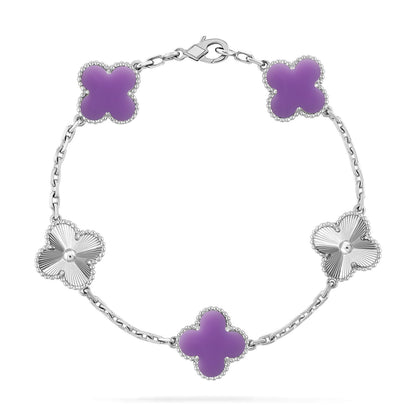 [Liorra]CLOVER 5 MOTIF LIGHT PURPLE BRACELET COLLECTION