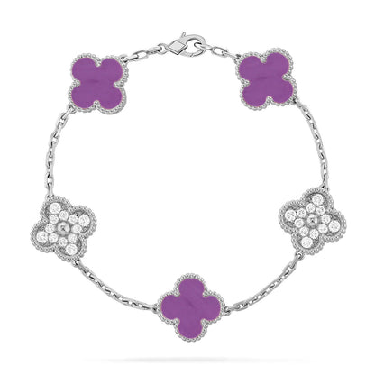 [Liorra] CLOVER 5 MOTIF VIOLET BRACELET COLLECTION
