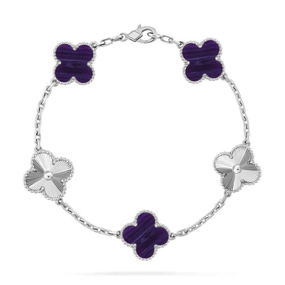 [Liorra]CLOVER 5 MOTIF PURPLE STRIPES BRACELET COLLECTION