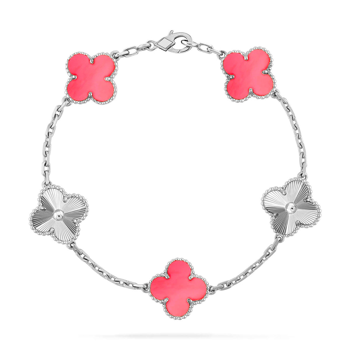 [Liorra] CLOVER 5 MOTIFS  PINK MOP BRACELET COLLECTION