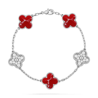 [Liorra]CLOVER 5 MOTIF RED PATTERN BRACELET COLLECTION