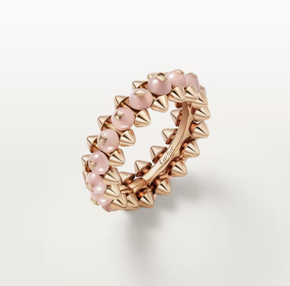 [Liorra]CLASH ELEGANT ROSE GOLD RING FEATURING NATURAL AGATE