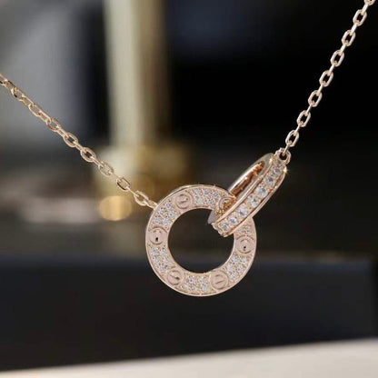 [Liorra]LOVE 7.6MM NECKLACE Liorra GOLD AND SILVER  FULL DIAMOND