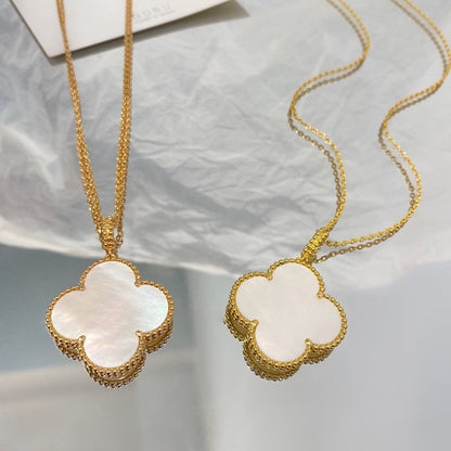[Liorra]CLOVER 25MM MOP LARGE PENDANT NECKLACE