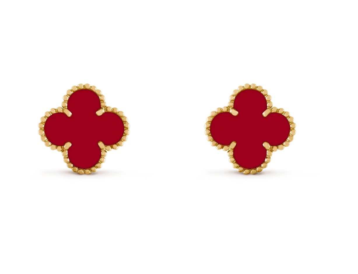 [Liorra] CLOVER 20MM RED AGATE EARRINGS
