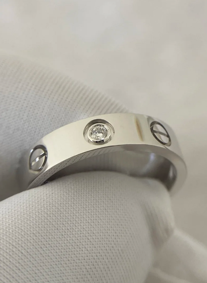 [Liorra]LOVE RING 4MM 1 DIAMOND SILVER