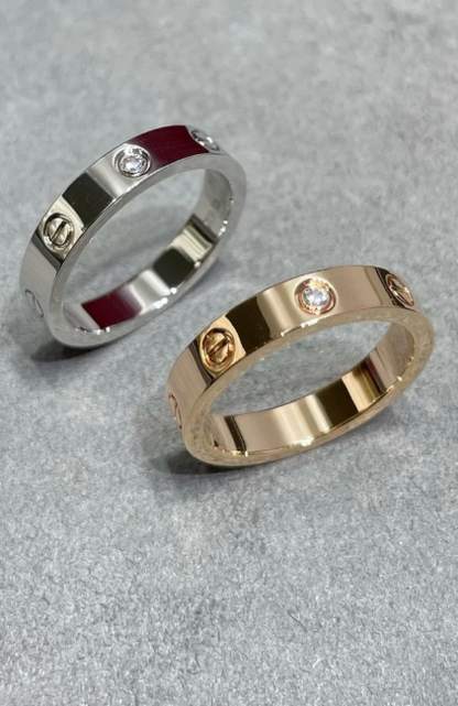 [Liorra]LOVE RING 4MM 1 DIAMOND SILVER