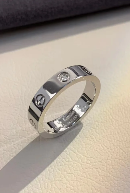 [Liorra]LOVE RING 4MM 1 DIAMOND SILVER