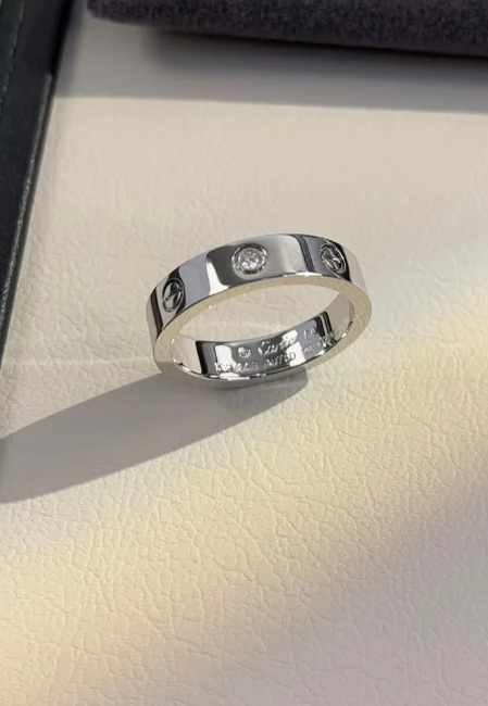 [Liorra]LOVE RING 4MM 1 DIAMOND SILVER