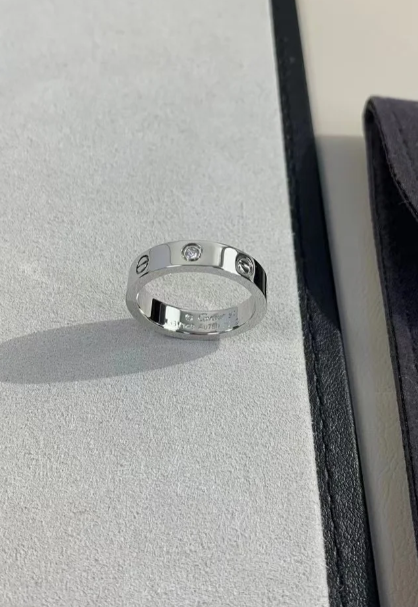 [Liorra]LOVE RING 4MM 1 DIAMOND SILVER