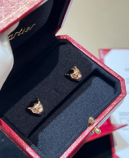 [?Liorra]CHRRTAH-PRINT STUD EARRINGS, THREE COLORS
