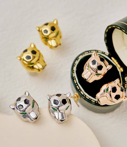 [?Liorra]CHRRTAH-PRINT STUD EARRINGS, THREE COLORS