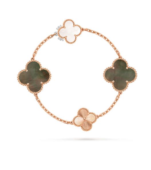 [Liorra]DETACHABLE CLOVER 15(11+4) FLOWER SILVER NECKLACE SET