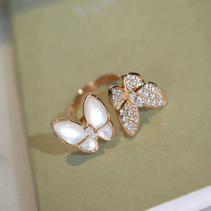 [Liorra]TWIN BUTTERFLY DIAMOND MOP RING