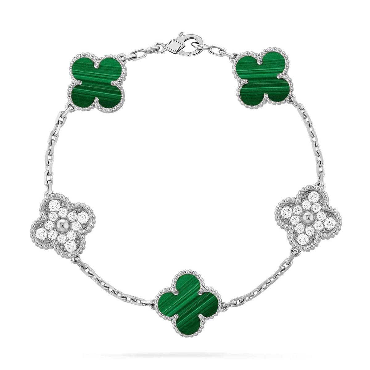 [Liorra] CLOVER 5 MOTIF MALACHITE BRACELET COLLECTION