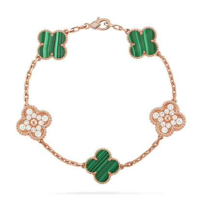 [Liorra] CLOVER 5 MOTIF MALACHITE BRACELET COLLECTION