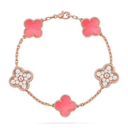 [Liorra] CLOVER 5 MOTIFS  PINK MOP BRACELET COLLECTION