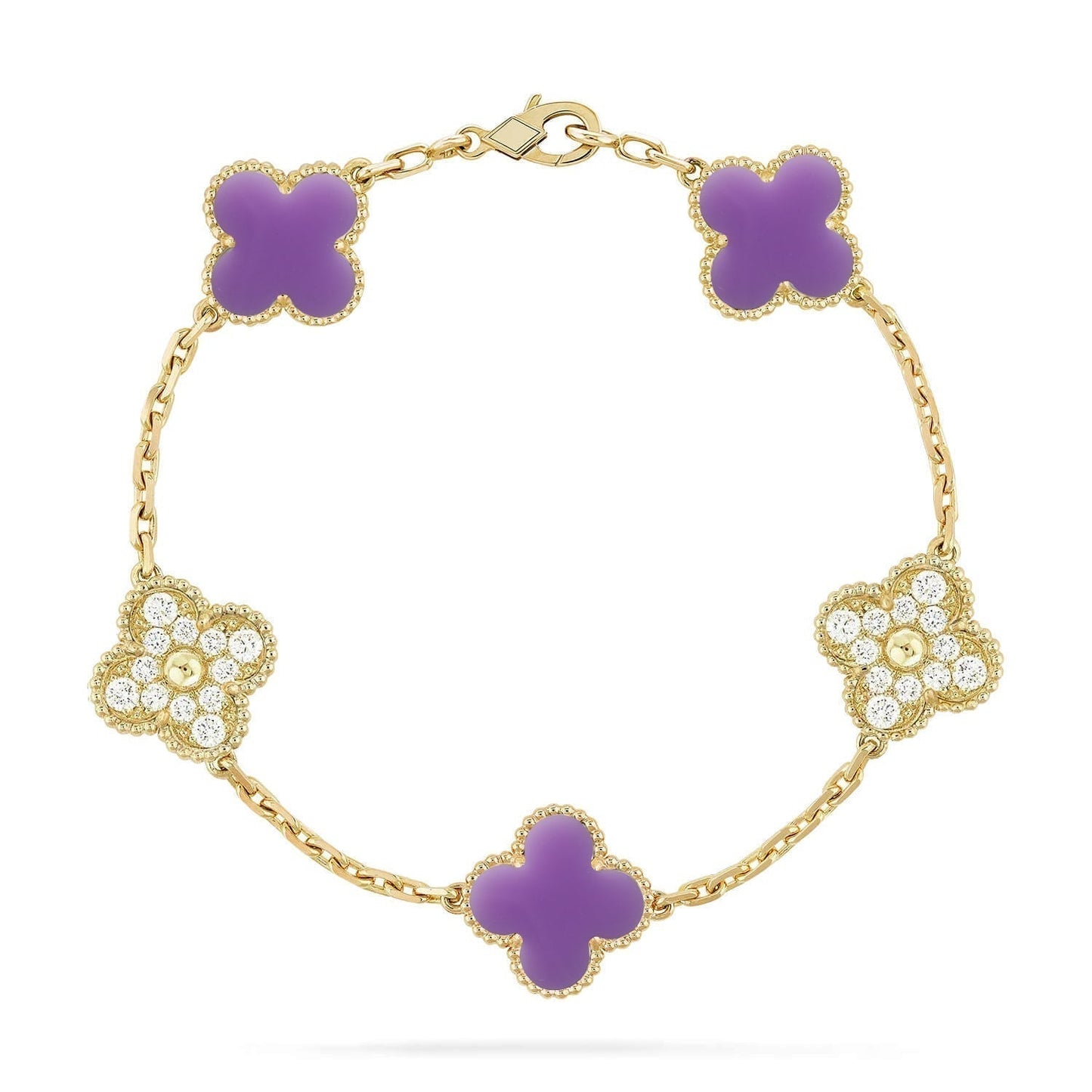 [Liorra]CLOVER 5 MOTIF LIGHT PURPLE BRACELET COLLECTION