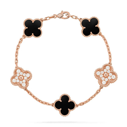 [Liorra] CLOVER 5 MOTIF ONYXS BRACELET COLLECTION