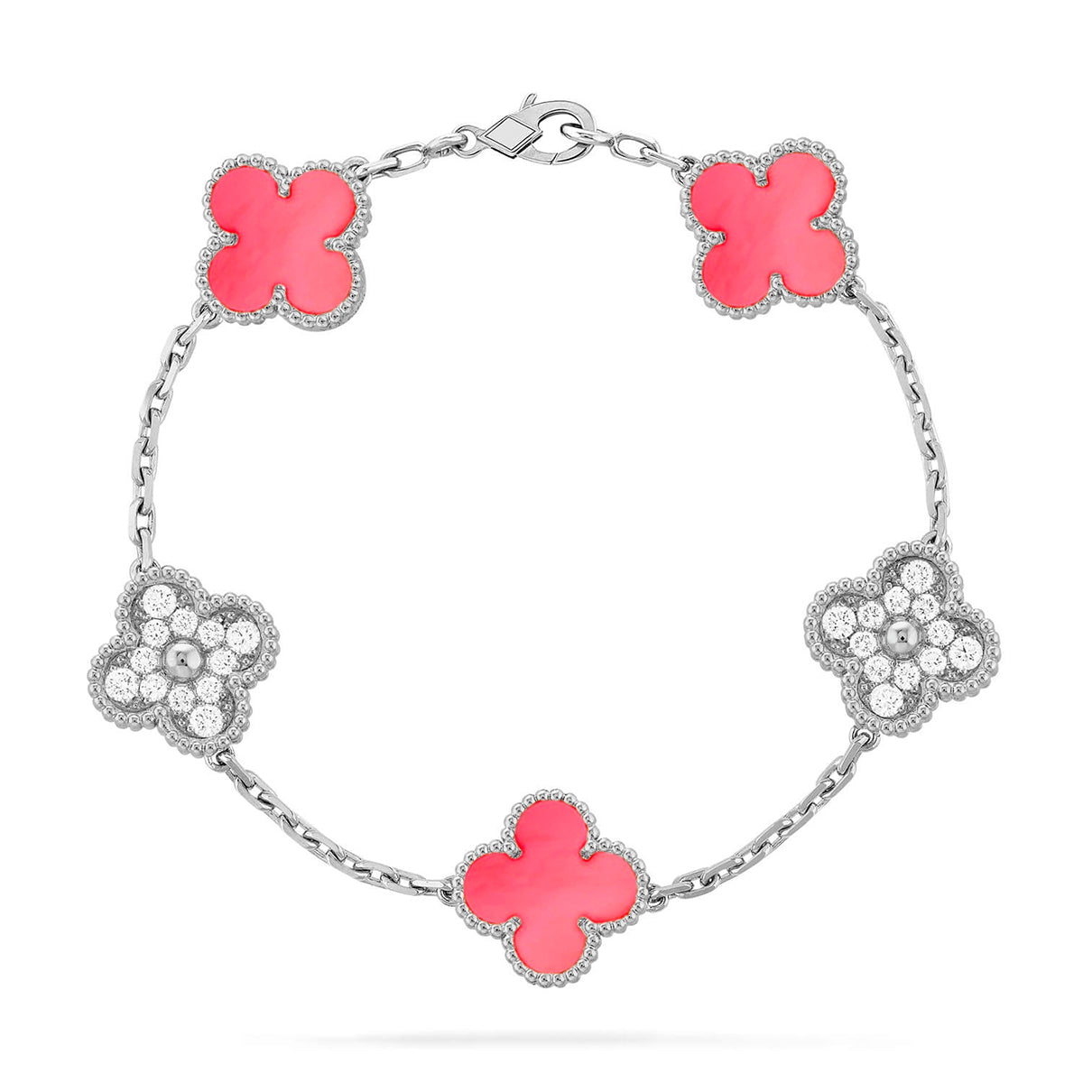 [Liorra] CLOVER 5 MOTIFS  PINK MOP BRACELET COLLECTION