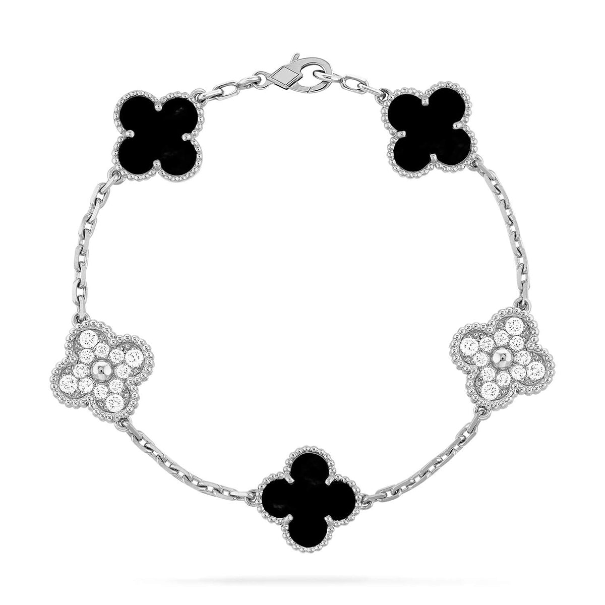 [Liorra] CLOVER 5 MOTIF ONYXS BRACELET COLLECTION