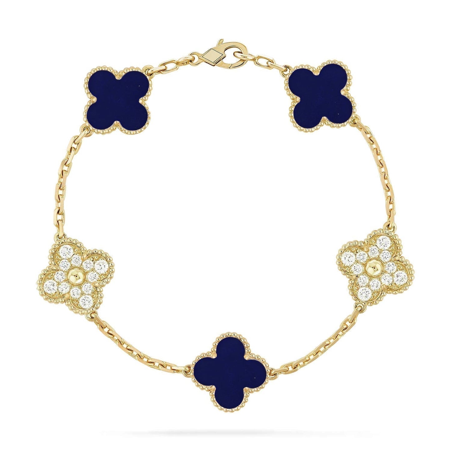 [Liorra]CLOVER 5 MOTIF LAPIS LAZULI BRACELET COLLECTION