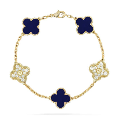[Liorra]CLOVER 5 MOTIF LAPIS LAZULI BRACELET COLLECTION