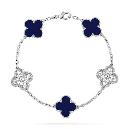 [Liorra]CLOVER 5 MOTIF LAPIS LAZULI BRACELET COLLECTION