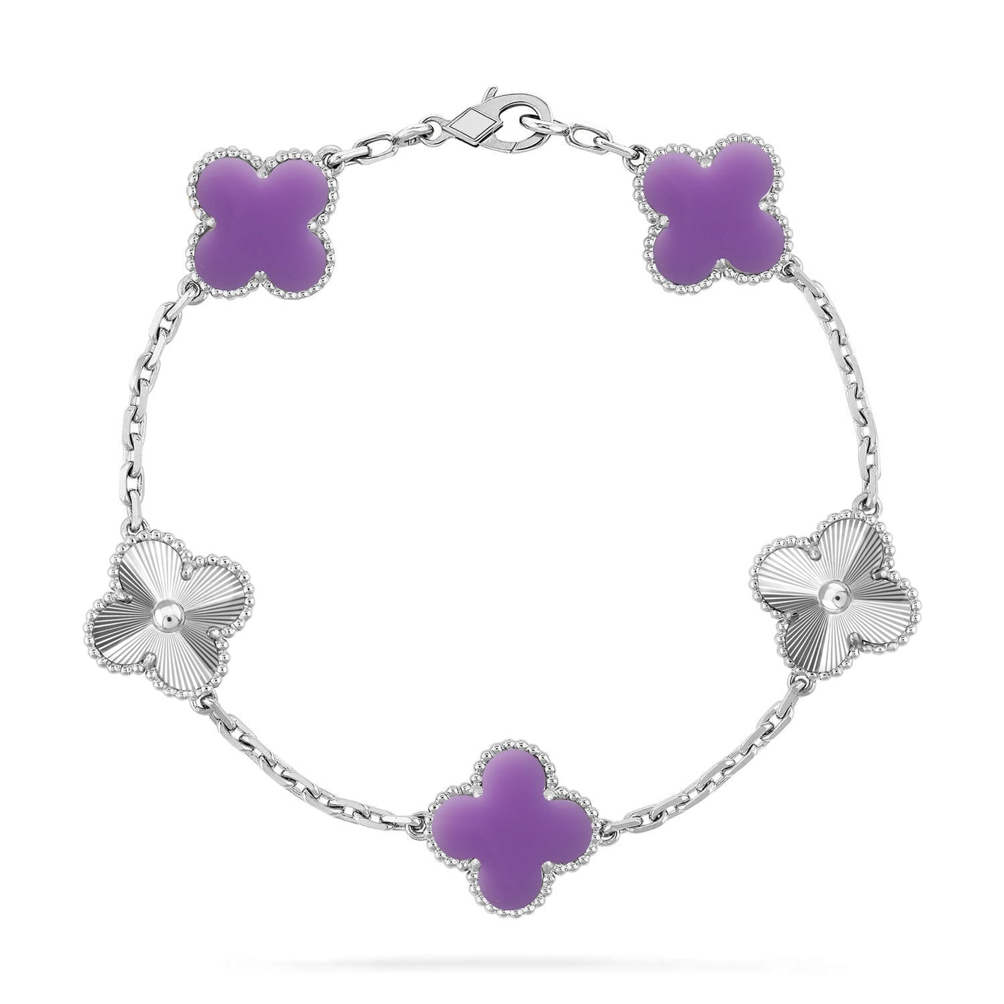 [Liorra]CLOVER 5 MOTIF LIGHT PURPLE BRACELET COLLECTION