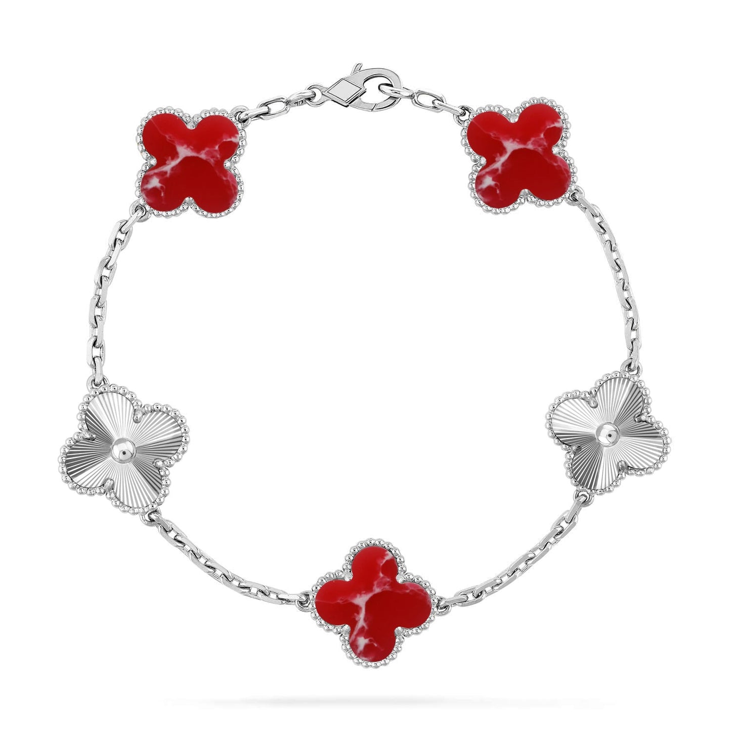[Liorra]CLOVER 5 MOTIF RED PATTERN BRACELET COLLECTION