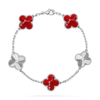 [Liorra]CLOVER 5 MOTIF RED PATTERN BRACELET COLLECTION