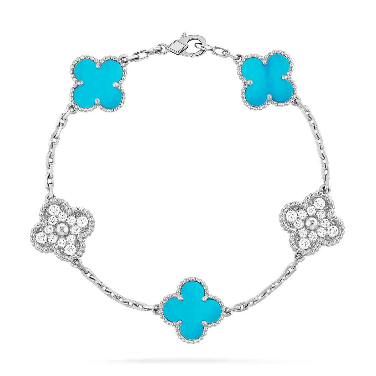 [Liorra] CLOVER 5 MOTIF TURQUOISE BRACELET COLLECTION
