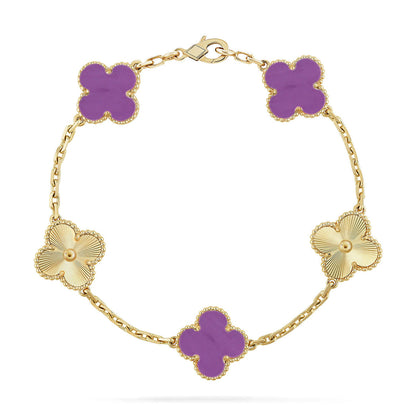 [Liorra] CLOVER 5 MOTIF VIOLET BRACELET COLLECTION